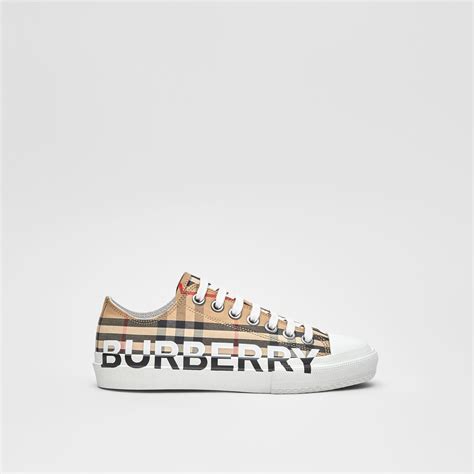 burberry vintage check high-top sneakers|archive beige check sneakers.